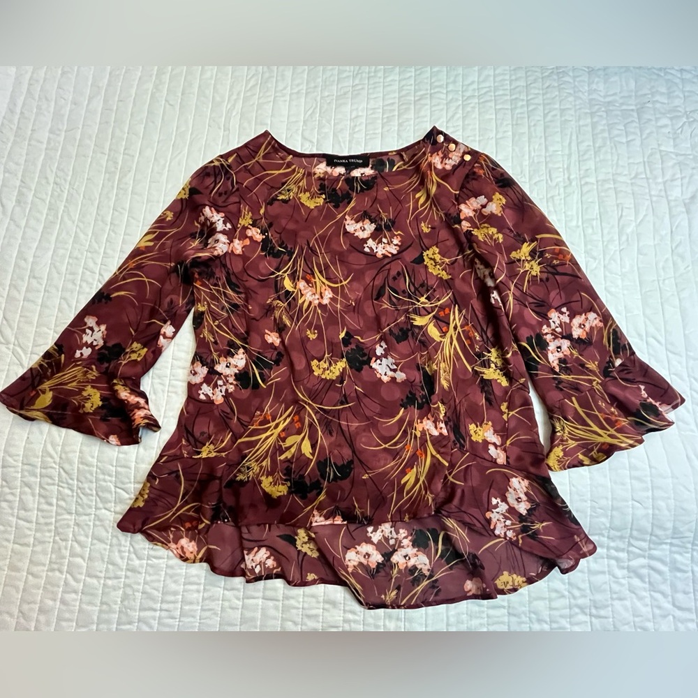 Ivanka Trump purple floral blouse